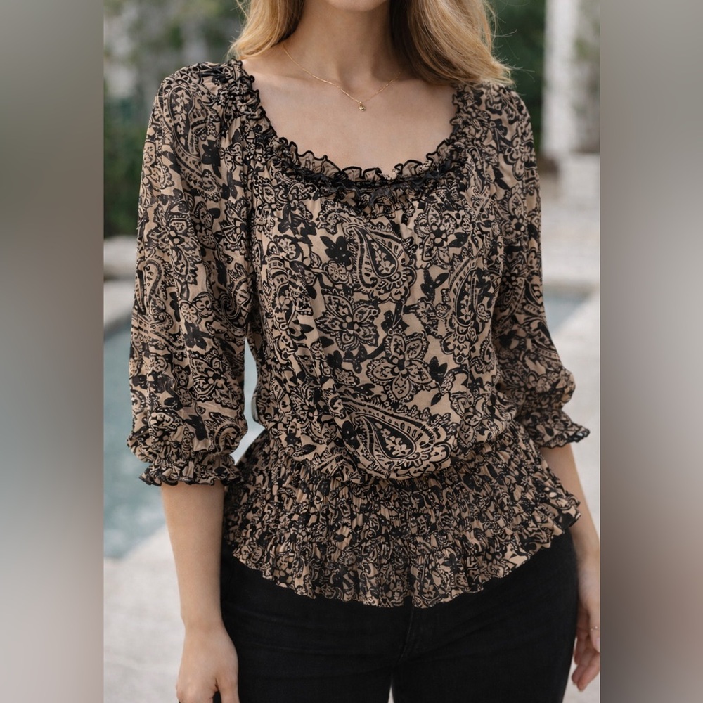 Lapis & Lilies Black Off The Shoulder Top
